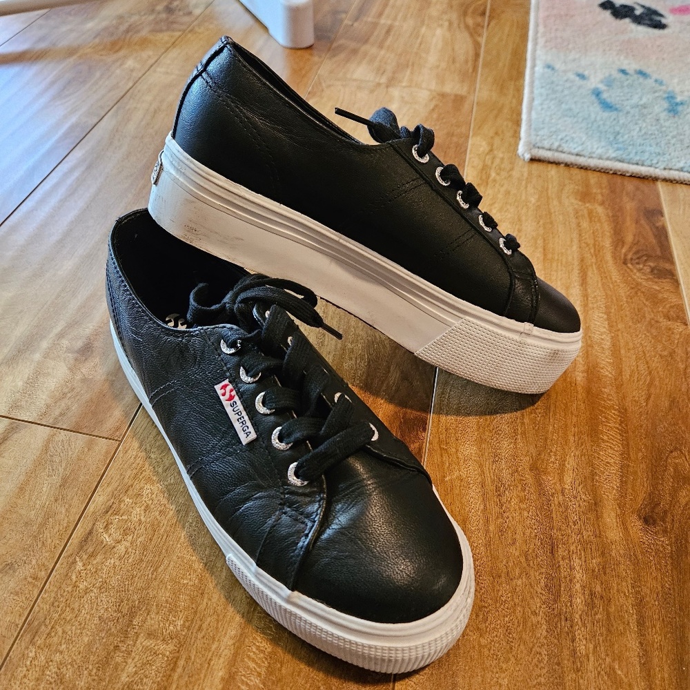 Superga Black Platform Sneakers